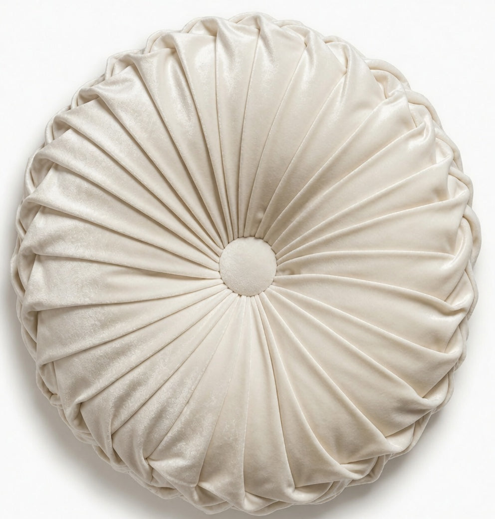 Soft Cream Handcrafted Velvet Cushion